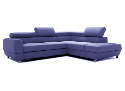 Μοντέρνος γκρι γωνιακός καναπές με μηχανισμό κρεβατιού