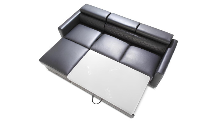 Καναπές με λειτουργία κρεβατιού, 100% ιταλική δερμάτινη