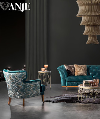 Πολυτελές καναπέ και πολυθρόνα για άνετο δωμάτιο από μοντέρνο υλικό