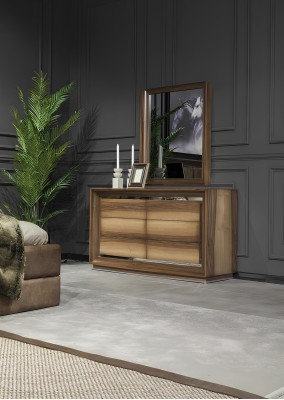 Κομψή καμπίνα υπνοδωματίου σε καφέ 6 τεμαχίων.