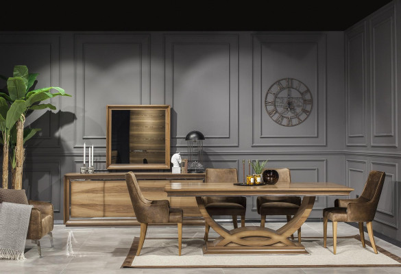 Πολυτελές τραπέζι φαγητού 207x101cm Κομψό ξύλινο έπιπλο