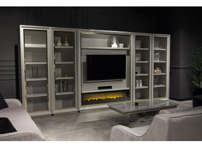 XXL τοίχου ντουλάπα για το σχέδιο τζακιού του σαλονιού