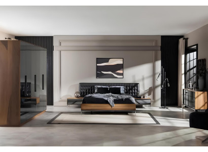 Τέλειο σετ επίπλων υπνοδωματίου με κρεβάτι, κομοδίνα και ντουλάπα 4 τεμαχίων.