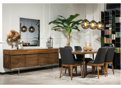 Πολυτελής δερμάτινη καρέκλα, επενδεδυμένες καρέκλες, μαύρο έπιπλο κουζίνας