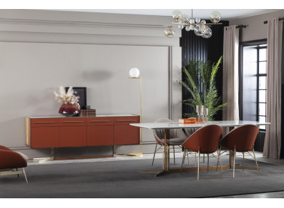 Πολυτελές ιταλικό τραπέζι φαγητού με 4 καρέκλες