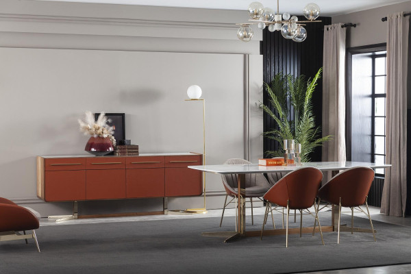 Πολυτελής επενδεδυμένη καρέκλα κουζίνας με σχέδιο loft γκρι