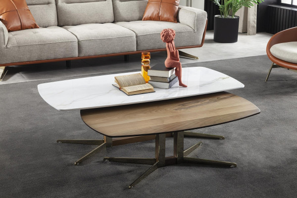 Δύο χαμηλά τραπέζια, πολυτελή κινητά τραπέζια για το σαλόνι, ξύλινο τραπέζι 2 τεμαχίων.