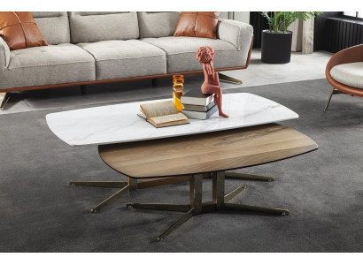 Δύο χαμηλά τραπέζια, πολυτελή κινητά τραπέζια για το σαλόνι, ξύλινο τραπέζι 2 τεμαχίων.