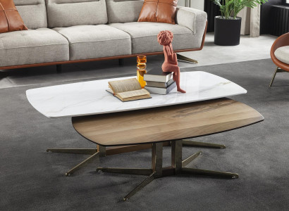 Δύο χαμηλά τραπέζια, πολυτελή κινητά τραπέζια για το σαλόνι, ξύλινο τραπέζι 2 τεμαχίων.