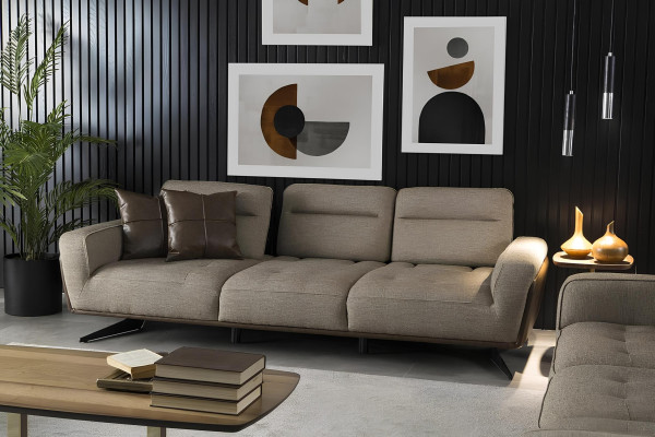 Άνετος και ευρύχωρος γωνιακός καναπές 260cm Υφάσμα Δωμάτιο