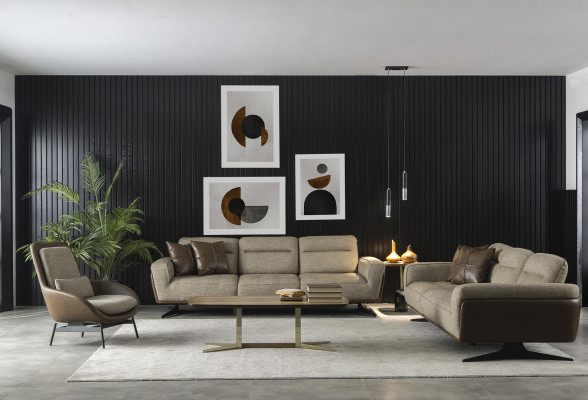 Άνετος και ευρύχωρος γωνιακός καναπές 260cm Υφάσμα Δωμάτιο