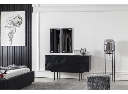 Μαύρη κινητή ντουλάπα 138 εκ.