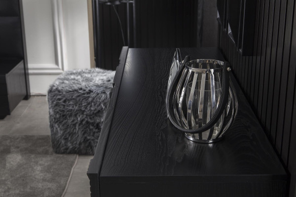 Μαύρη κινητή ντουλάπα 138 εκ.