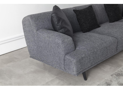 Γκρι καναπές 4+1 θέσεων με αποσπώμενα μαξιλάρια, 3 κομμάτια