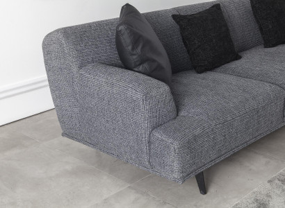 Γκρι καναπές 4+1 θέσεων με αποσπώμενα μαξιλάρια, 3 κομμάτια