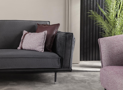 Καναπές με επένδυση από ύφασμα 330 εκ.