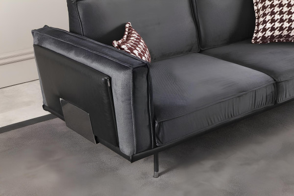 Καναπές 3+1 θέσεων με μοντέρνο ιταλικό σχέδιο γκρι