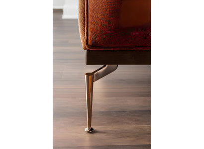 Καναπές 321 τριών θέσεων σε ύφασμα Τονάλ Μπλε-Πορτοκαλί