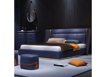 Μοντέρνο πολυτελές καπιτονέ κρεβάτι μπεζ