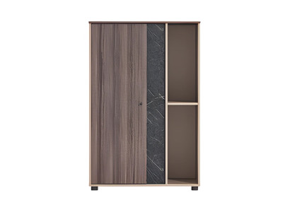 Μοντέρνα μπεζ-καφέ επιτραπέζια λάμπα με εφέ ξύλου και πέτρας, ανοιχτή, εξοικονόμηση χώρου