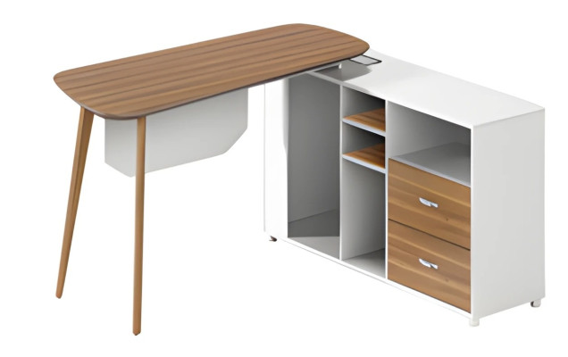 Μοντέρνο λευκό ξύλινο τραπέζι με λεπτά πόδια