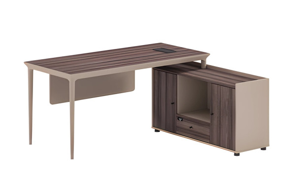 Μοντέρνο καφέ τραπέζι γωνίας από καφέ ξύλο με αποθηκευτικό χώρο