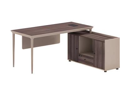 Μοντέρνο καφέ τραπέζι γωνίας από καφέ ξύλο με αποθηκευτικό χώρο