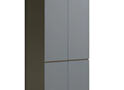 Μοντέρνα γκρι γραφειακή ντουλάπα χωρίς λαβές, απλή δομή