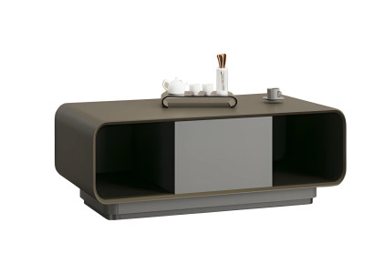 Μαύρο και γκρι μοντέρνο τραπέζι σαλονιού με αποθηκευτικό χώρο