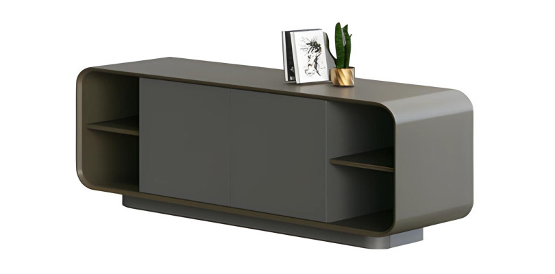 Μοντέρνα μαύρη ντουλάπα με μινιμαλιστικό αποθηκευτικό χώρο