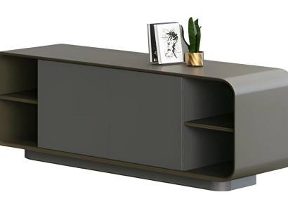 Μοντέρνα μαύρη ντουλάπα με μινιμαλιστικό αποθηκευτικό χώρο