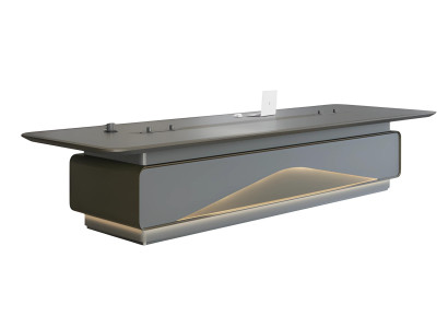 Πολυτελής τραπέζι συνεδριάσεων με γκρι LED φωτισμό