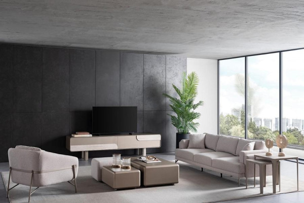 Σύνολο μοντέρνου και κομψού σαλονιού σε μπεζ