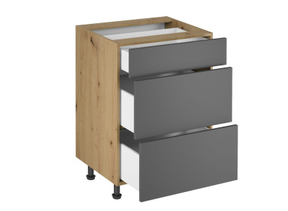 Κινητή κουζίνα με συρτάρια και ντουλάπα κουζίνας με 3 συρτάρια