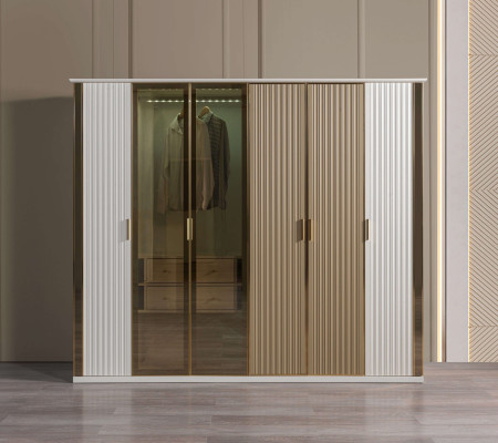 Μοντέρνα και πολυτελής γυάλινη ντουλάπα, 234 εκ.