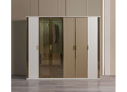 Μοντέρνα και πολυτελής γυάλινη ντουλάπα, 234 εκ.