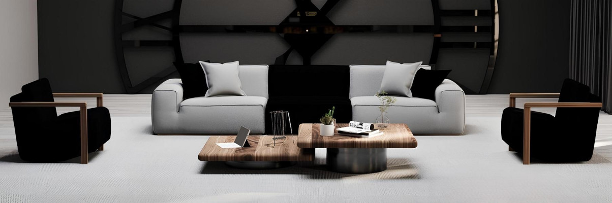 Καναπές με δύο πολυθρόνες για κομψό σαλόνι