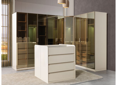 Μοντέρνο γωνιακό κουτί με καμπύλες για την κρεβατοκάμαρα