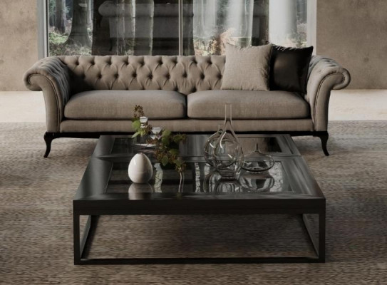 Μοντέρνος καναπές για τρεις, ομορφιά σχεδίου, άνεση