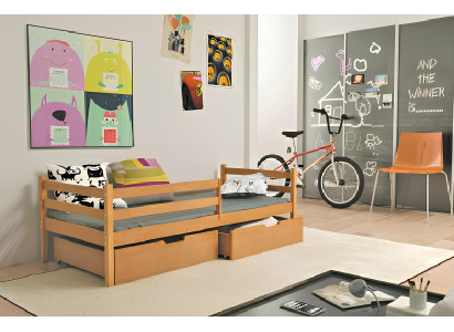 Κρεβάτι για παιδιά Barneseng + Κουτί αποθήκευσης από μασίφ ξύλο Aito κρεβάτι από ξύλο Κρεβάτια παιδιών