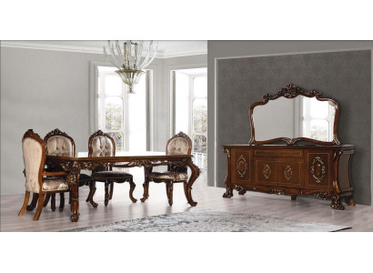 Esszimmer Esstisch Stuhl Kommode Spiegel Gruppe Garnitur Holz Tisch Set 7tlg.