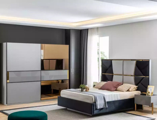 Elegante Schlafzimmermöbel Moderne Designs in warmen Dunkeltönen