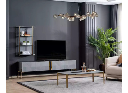 Wahnsinnig schickes Modern Designer Wohnzimmer-TV-Kommode in Aschgrau