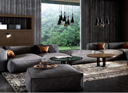XXL Luxus Sofa Sitz Sofas Stoff Wohnzimmer Design Couchen Polster Modern 590 cm