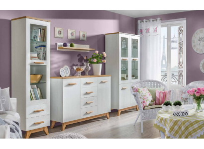 Wohnzimmer Set Vitrine Kommode Wandregal Wohnwände Kommoden
