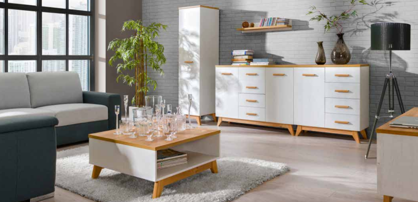 Wohnzimmer Set Beistelltisch TV Kommode Tisch Kommoden Wand