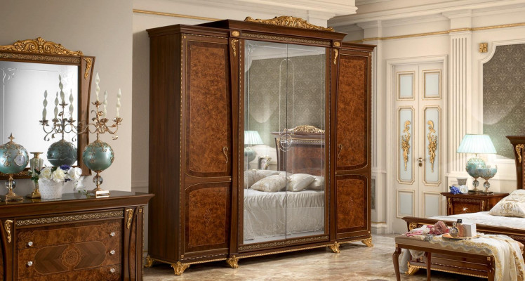Schrank MobilPiu Luxury Massivholz Schränke Kleiderschrank Schlafzimmer Neu