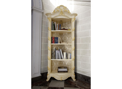 Schränke Design Barock Stil Vitrine Bar Schrank Massiv Regal Bücherregal Holz