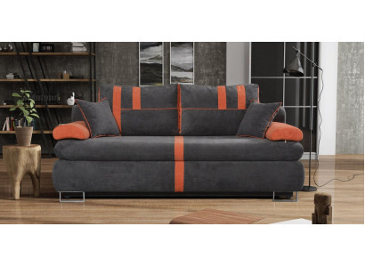 2 Sitzer Modern Polster Couch Stoff Couchen Sofa Sitz Schwarz Lehn Neu