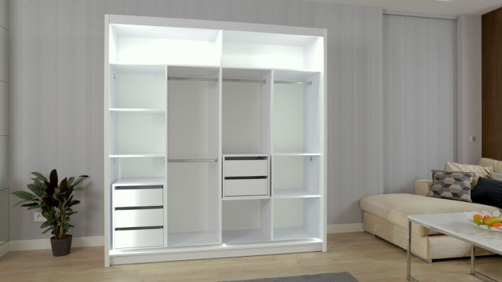 Modern Weiß Holz Schränke Schlafzimmer Schrank Kleiderschrank Hochschrank